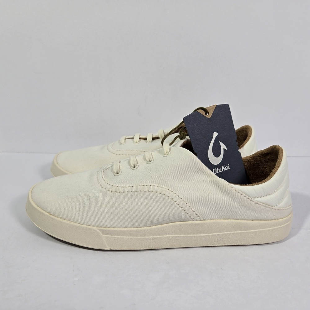 NEW Olukai Kohu Off White Casual Lace Up Shoes‎ Sneakers Womens 10